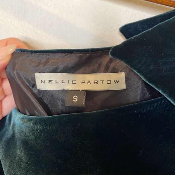 Nellie Partow Velvet One Shoulder Dress Size Small - Picture 4 of 6
